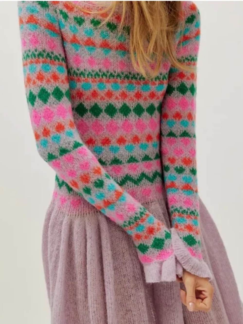 Free People sweater dress midi Lilac Confetti - Picture 2 of 12